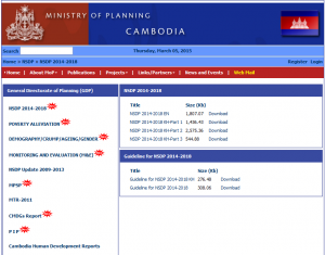 Kambodscha Homepage Ministry of planning
