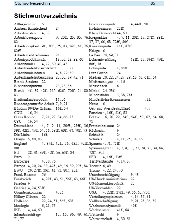 Edition Juni 2016 - Stichwortverzeichnis I