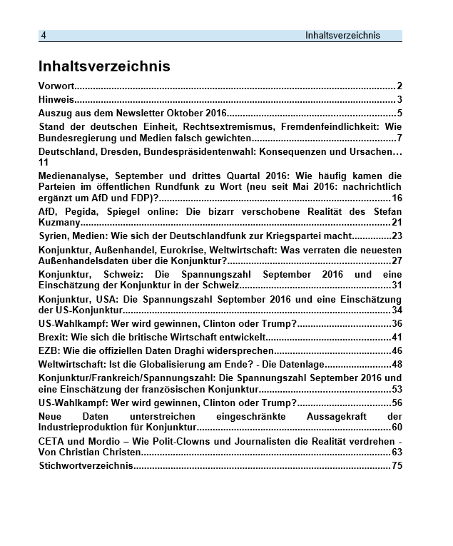 Edition Oktober 2016 - Inhaltsverzeichnis - 30-10-2016