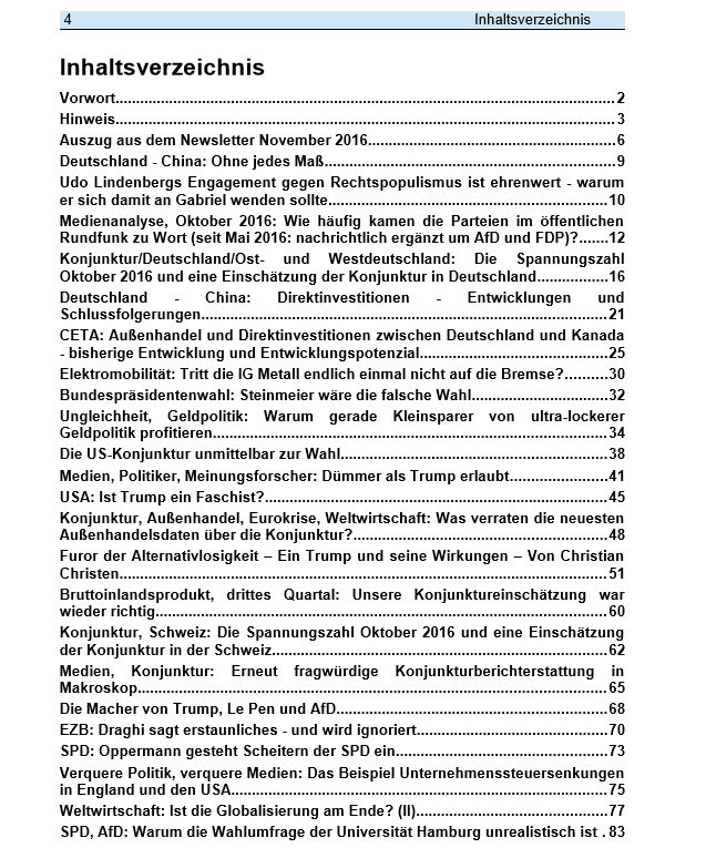 Edition November 2016 - Inhaltsverzeichnis I