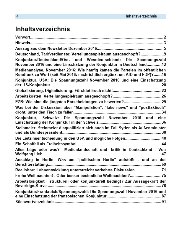 Edition Dezember 2016 - Inhaltsverzeichnis - 29-12-2016